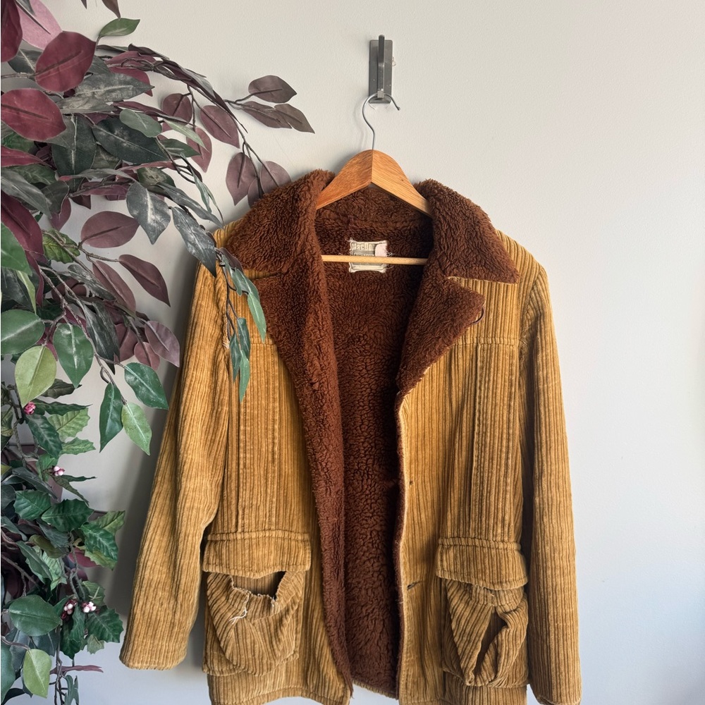 Cozy Tan Teddy corduroy Jacket for Women (unisex) - Picture 2 of 9